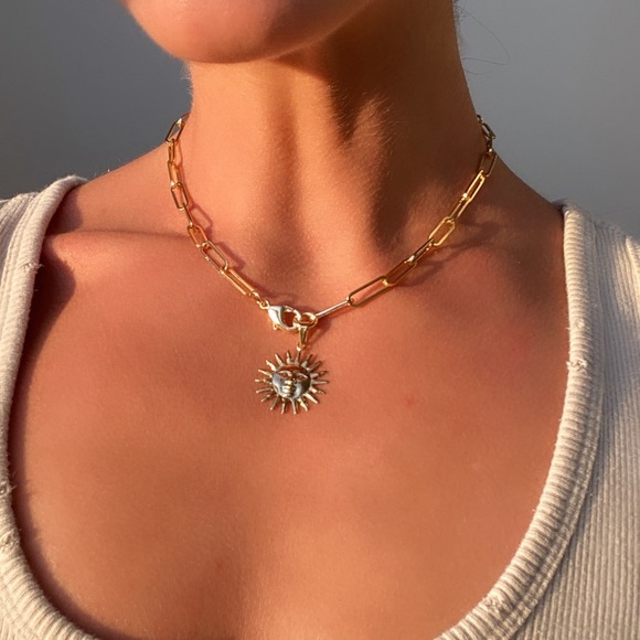 Gold Paperclip Sunshine Necklace - Picture 3 of 4